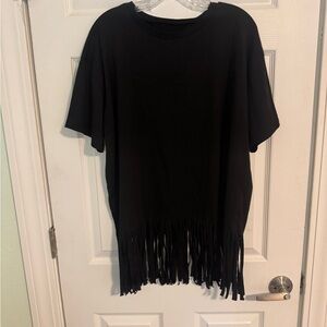 Black Fringe T-Shirt